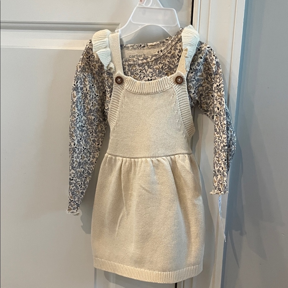 Carter's Cream dress with Blue Floral Top 12 no
